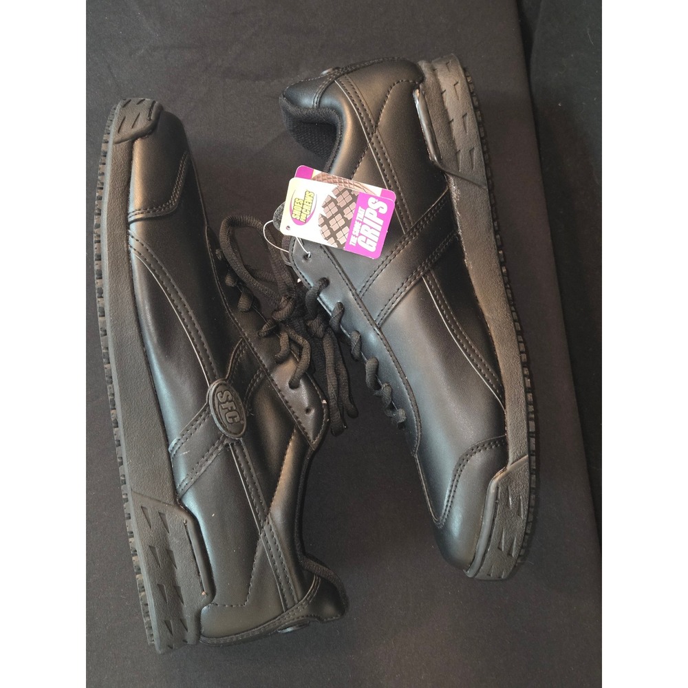SFC Shoes For Crews 6010 Black Leather Non Slip Work Shoes Mens Size‎ 12 NEW